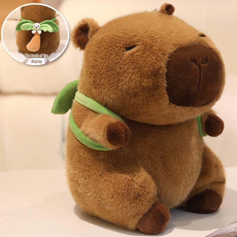 Capybara Sanya Plush Toy and Coconut Tree Hugging Pillow Doll