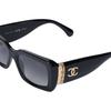 Chanel Logo Rectangle Sunglasses Unisex Sunglasses Black CH5534-C622/S8