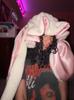 Chaleco de Forro Polar para Mujer Estilo Europeo y Americano con Gorro de Volantes y Orejas de Conejo