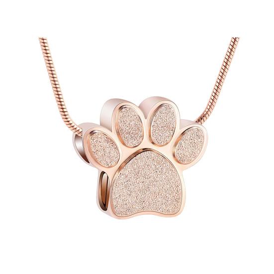 Yousheng Pet Urn Necklace for Ash Paw Print Cremation Keepsake Mini Urn Pendant Memorial Ash Jewelry for Cat Dog Ash Hair Nails