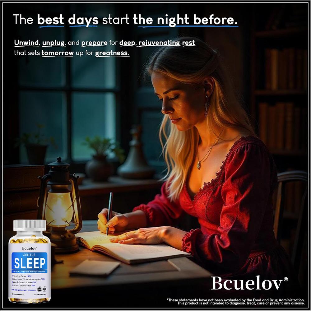 Gentle Sleep Support Supplement - Drug Free & Non-Habit Forming - 120 Vegan Capsules