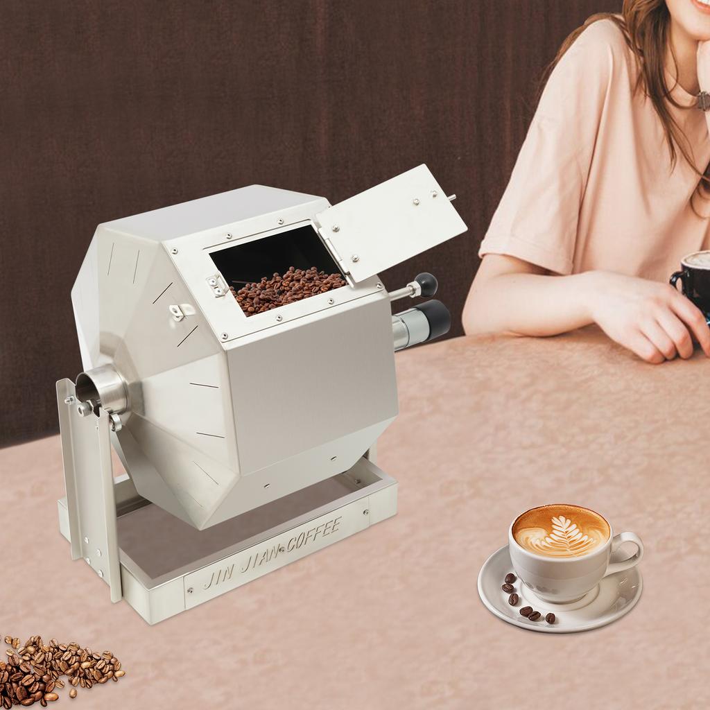 14,5L Palarnia ziaren kawy na kuchenki gazowe, Srebrna Automatyczna Maszyna do Palenia Kawy ze Stali Nierdzewnej 30*18*34,5cm do Domu