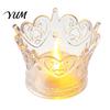 Transparent Plastic Box Crown LED Tea Light, Flameless Faux Crystal Candle Night Vintage Home Decor Romantic Wedding Party Decor, Creative Gift