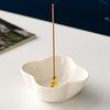 Four Leaf Ceramic Incense Stick Burner Compact Decorative Censer Ornament Incense Holder for Home Office Bedroom Aroma