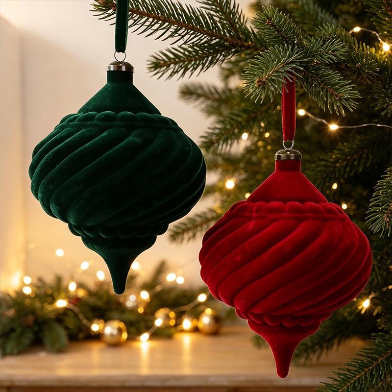 Large Irregular Flocked Christmas Ball Ornament for Indoor and Outdoor Decoration