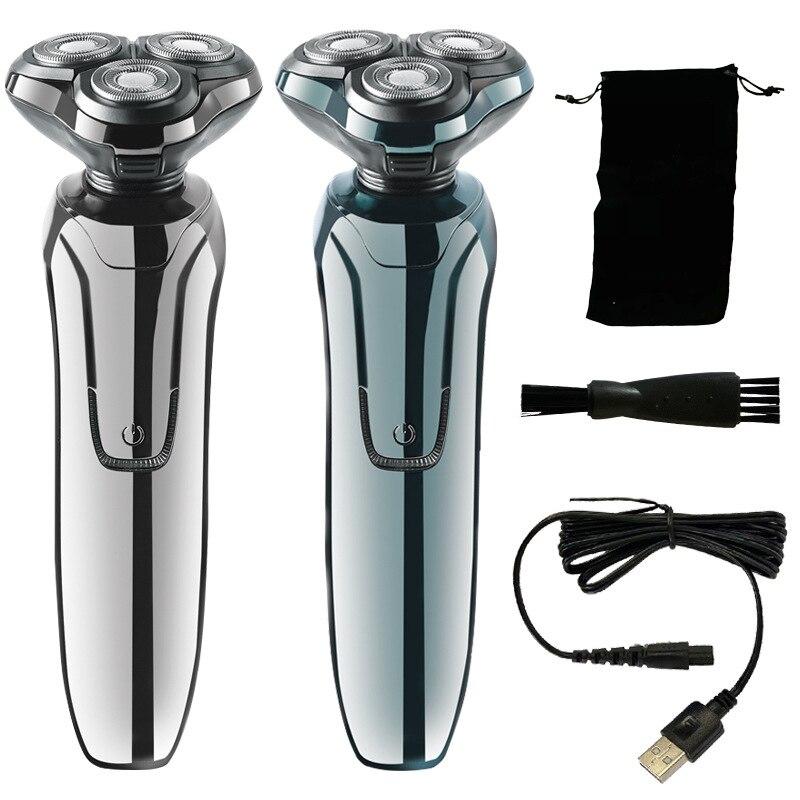 Floating Three Blade 4D Electric Razor For Mens Whole Body Washing Razor Rechargeable Intelligent Electric Shaver Men
