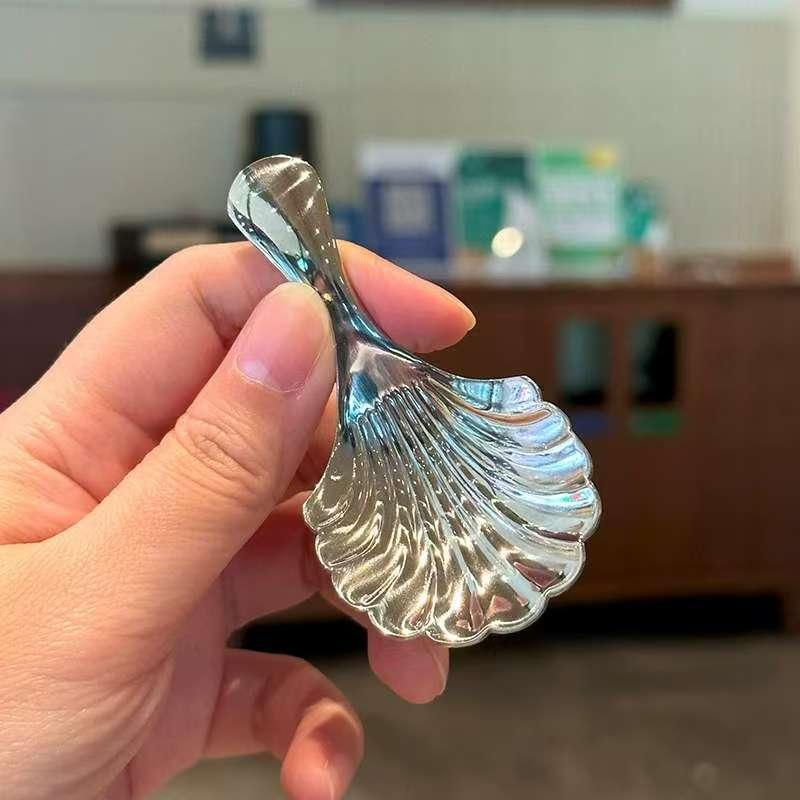 1/2/3Pcs Shell Tea Spoon Stainless Steel Stirring Sundae Coffee Tea Spoons Dessert Stirring Coffee Supplies Mini Small Coffee
