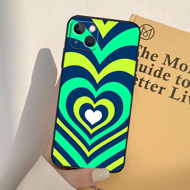 Latte Love Tunnel Brown Heart Phone Case For iPhone 17 16 14 13 12 11 15 Pro Max mini XR 16e 15 16 Plus 17 Air Full Cover