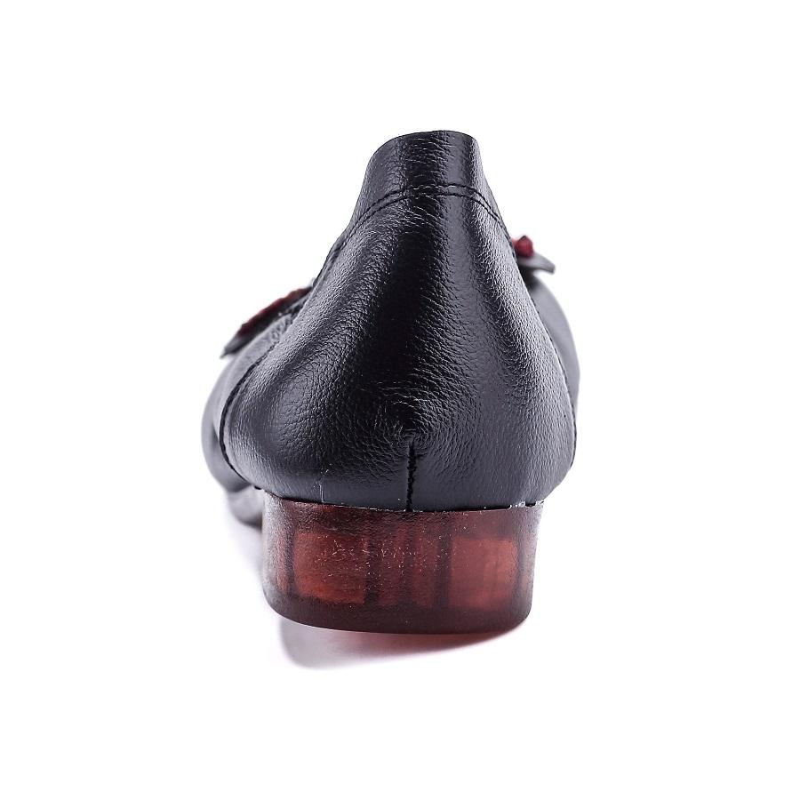 Fashion Newest floral real leather flats women's shallow mouth shoes woman flat heel moccasins ladies soft vintage driving flats loafers