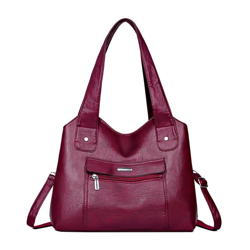 Women's bag new tote bag soft leather shoulder messenger bag large capacity retro fashion women's bag