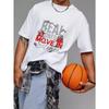 White T Shirt Real Ones Move in Silence Money Bag Graphic Print Streetwear Casual Wear for Men