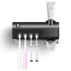 Wall Mounted Toothbrush Holder Toothbrush Sterilizer Toothpaste Squeezer (black)