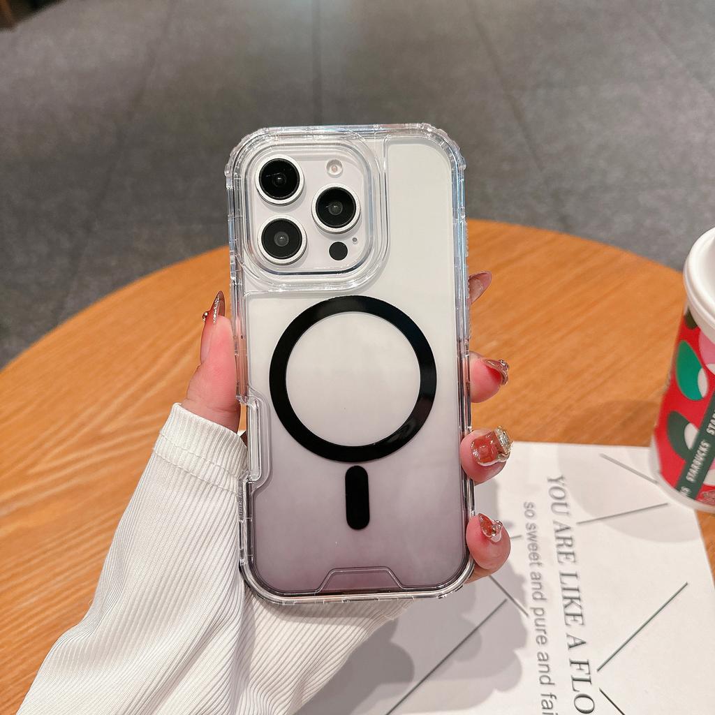 Gradient Two-color Second Generation Magnetic Colorful Three-in-one Mobile Phone Case Magsafe Wireless Charging for IP16promax