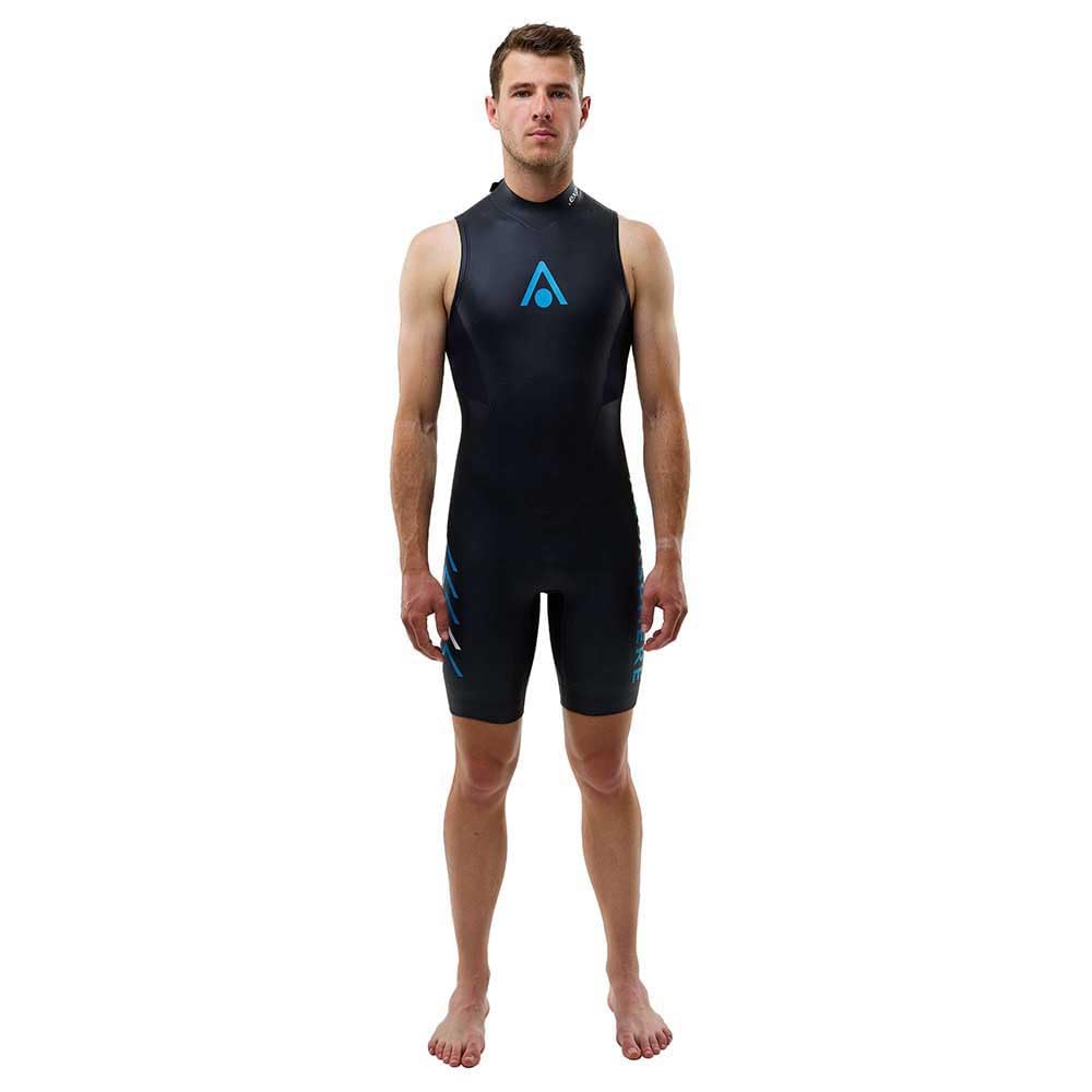 

AQUASPHERE AQUASKIN SHORTY Wetsuit Sleeveless Size S 852140 Black/Blue Men s
