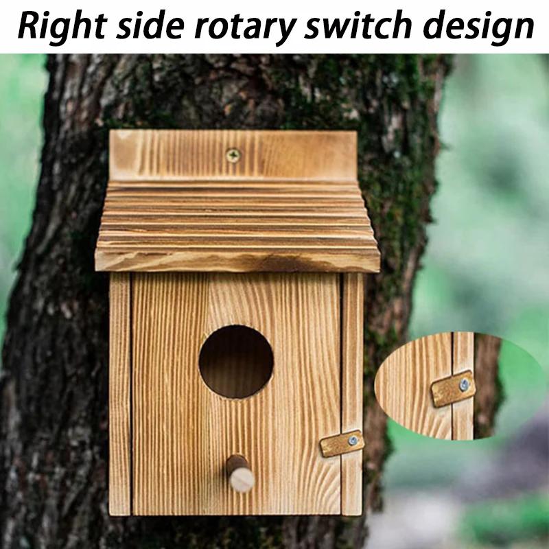 Wooden Bird House Outdoors Garden Decorative Bird Nests Tree Pine Wood Birds Cages Cheap Small Parrot Nesting Pet Supplies