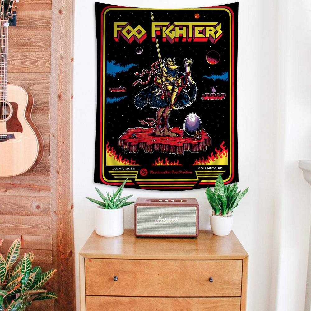Foo Fighters Band Anime Tapestry For Living Room Home Dorm Decor Home Decor