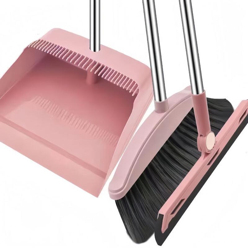 Jiemengzhe Folding Orange Broom & Dustpan Set