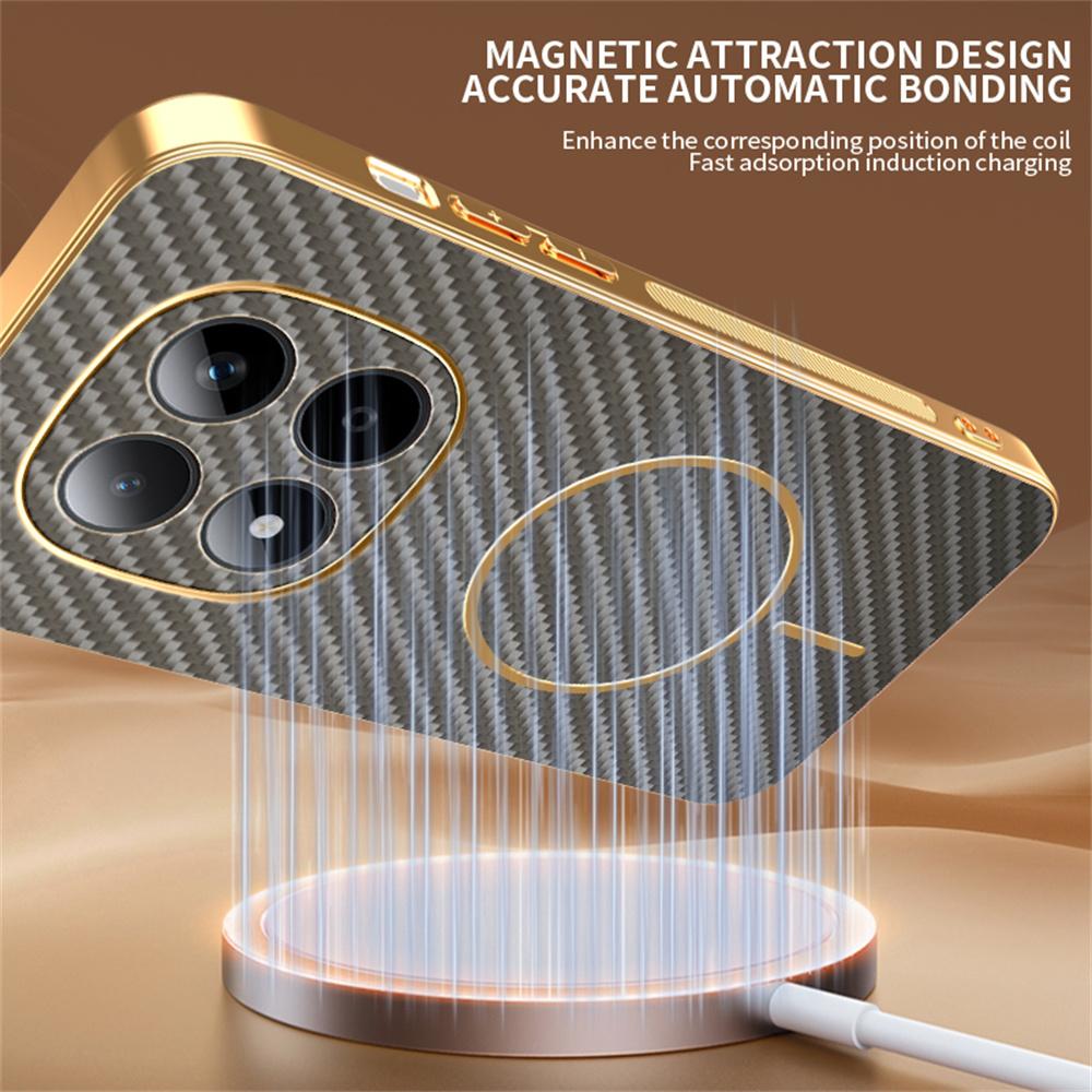 For Xiaomi Redmi Note 15 Pro 5G Phone Case Carbon Fiber Textured Electroplated TPU Back Cover