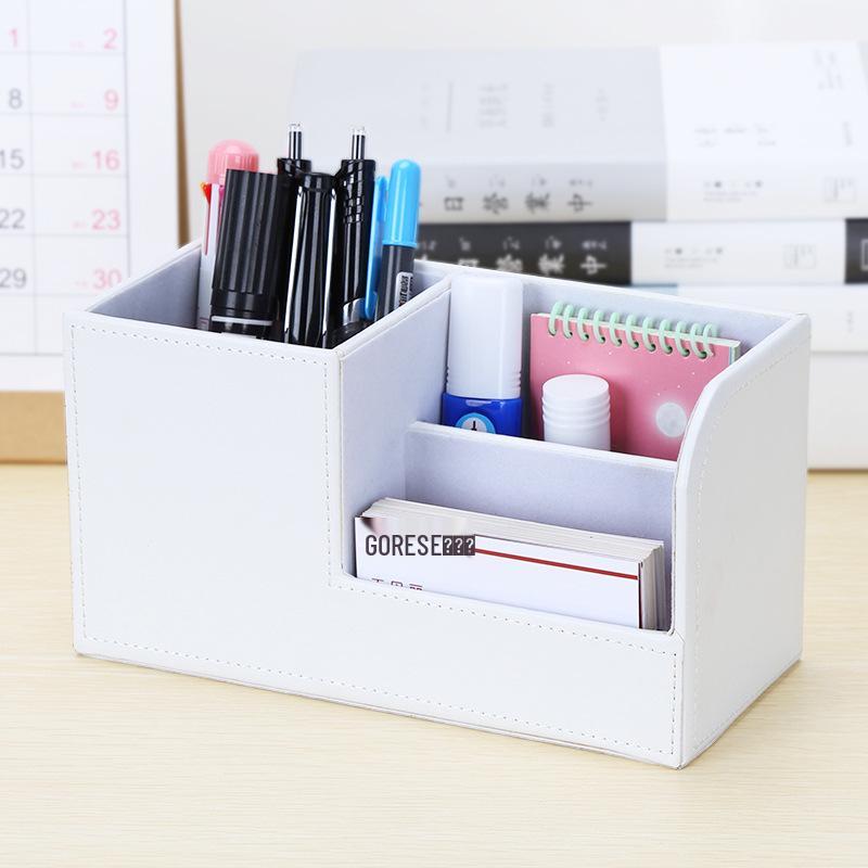Stilvoller multifunktionaler Leder-Stifthalter & Schreibtisch-Aufbewahrungsbox Geschenk