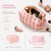 Striped Cosmetic Bag Large Capacity Travel Pouch Reusable Toiletry Pouch  Daily Use
