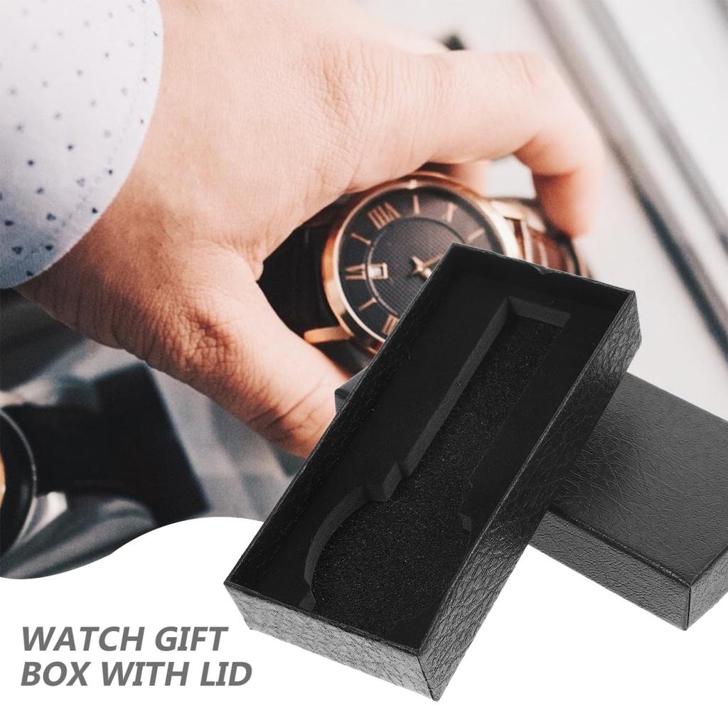 PACKOVE 10-Pack Watch Gift Boxes with Lids and Paper Foam Filling, Portable Watch Storage Cases, Perfect for Gifts, 5.7 X 2.6 X 1.2 Inches