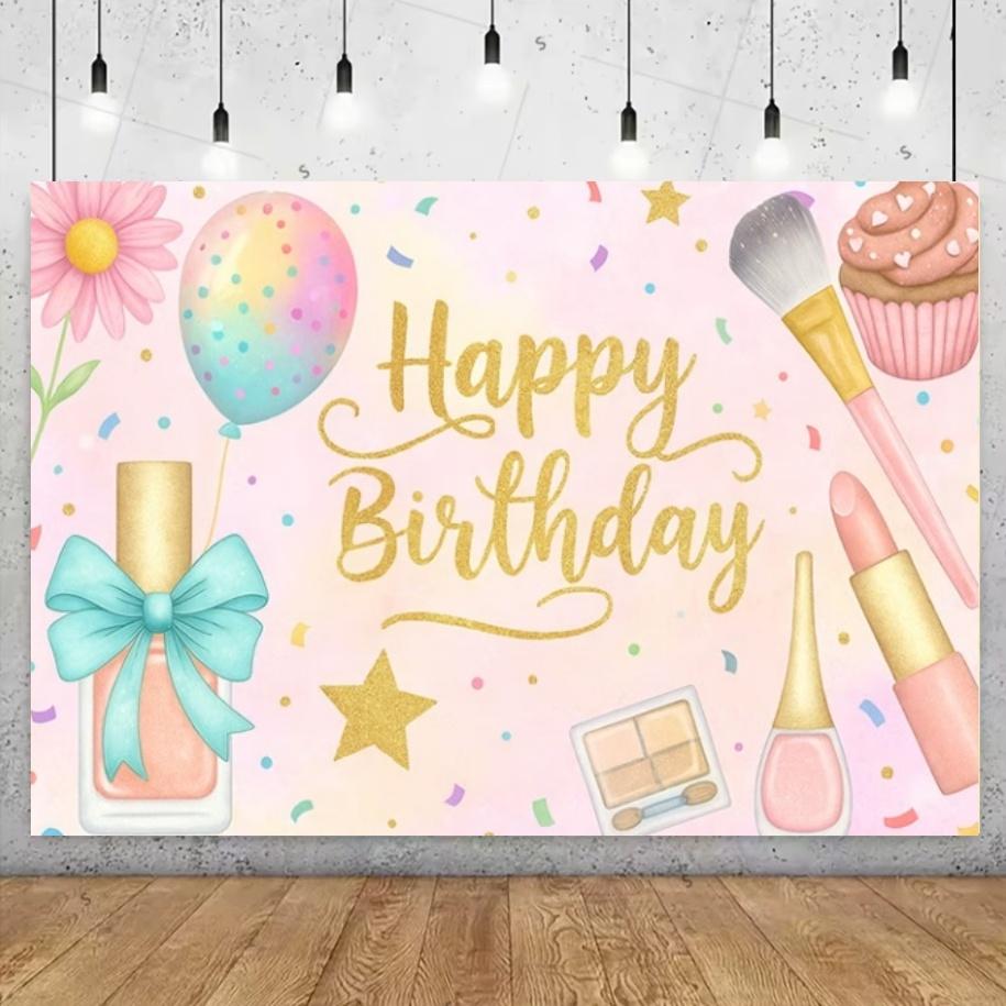 

Pink Beauty Makeup Theme Backdrop Sexy Ladies Adult Girl Birthday Party Decoration Background Women Portrait Photography Props 120X90CM