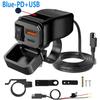 PD+QC3.0 Motocykl USB Rychlá nabíječka 60W Duální USB zásuvka na řídítka se spínačem Voltmetr Vodotěsný 12V napájecí adaptér