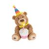 Teddy Bear Plush Toy with Birthday Cake Design, Electric Singing Stuffed Animal, Cute Cartoon Doll for Kids Birthday Gift