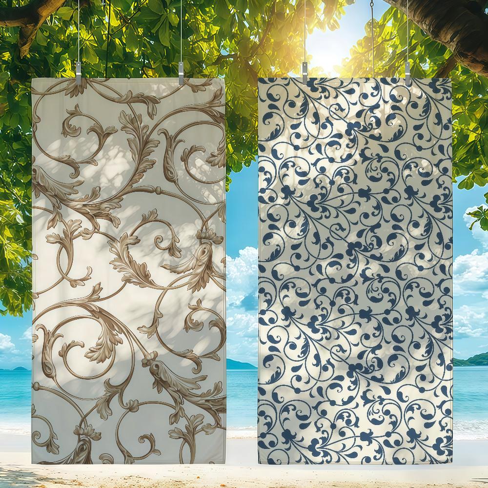 Baroque Rococo style Print Towel Quick Drying Beach Towels Are Suitable For Swimming Pools Camping Yoga And The Gym