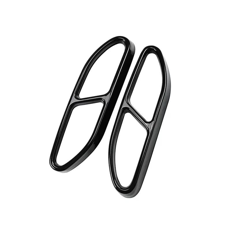 Black / Silver Rear Dual Exhaust Pipe Sticks Covers For Mercedes Benz S class W221 W222 C217 A217 S400L S450L S500L