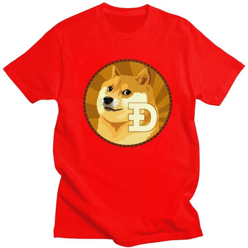 Custom Cryptocurrency Dogecoin Tshirts for Men Short Sleeves T Shirt Fashion Bitcoin Geek Tshirts 100 Cotton Tees Gift Idea S