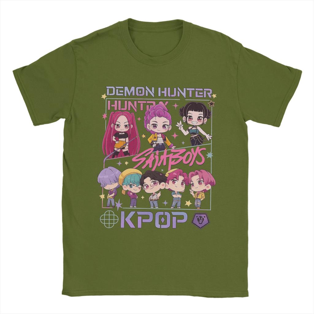 Saja Boys And Huntrix Girls Rumi Zoey Mira Kpop Demon Hunters T Shirt Summer Hip Hop T Shirts Men Cotton O Neck Oversize Clothes