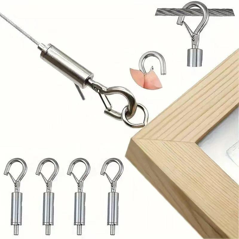 Câbles en Acier Inoxydable Cordelette à Tirer Automatique Réglable DIY pour Pêche Levage Câble Tentes Carrées Accrochage Vêtements Quincaillerie