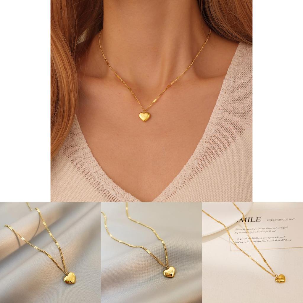 Fashion Titanium Steel Love Heart Pendant Necklace With Alphabet Charms For Women And Men