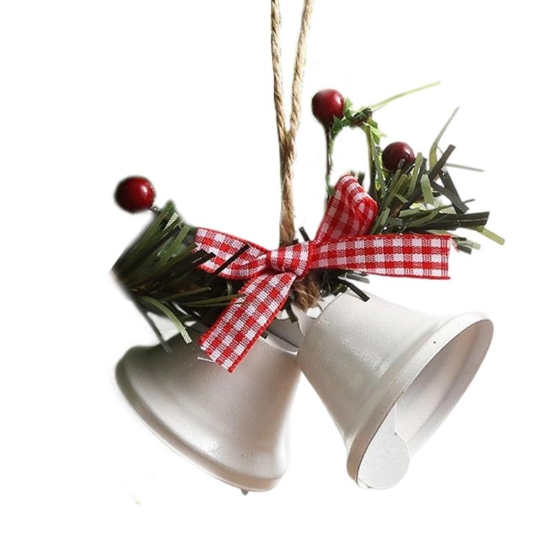 Holiday Bells Ornament Metal Bells Hanging Decoration for Christmas Tree Door Window Indoor and Outdoor Holiday Ornament