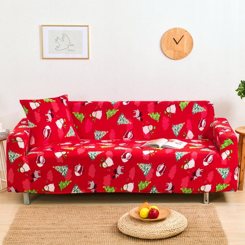 Christmas Elastic Sofa Covers for Living Room Funda Sofa Couch Cover Chair Protector Universal Sofa Slipcovers X-mas Home Decor