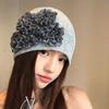 Retro Three-dimensional Flower Stacking Hat Children's Summer Thin Spring and Autumn Knitted Cold Hat