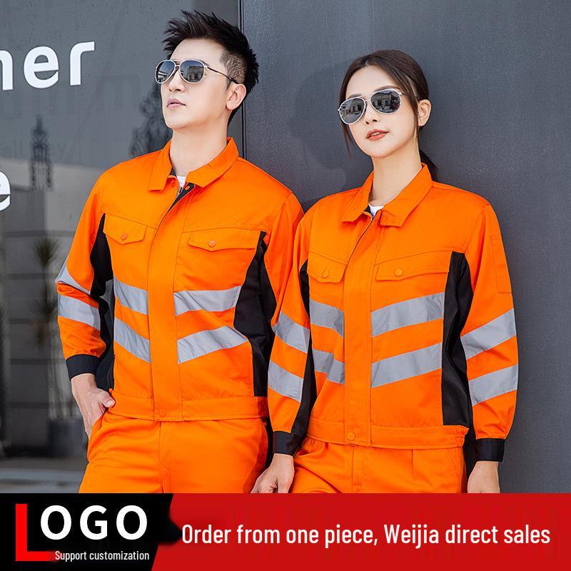 Set Reflectorizant de Lucru pentru Bărbați pentru Primăvară și Toamnă - Ideal pentru Salubritate, Peisagistică și Construcții