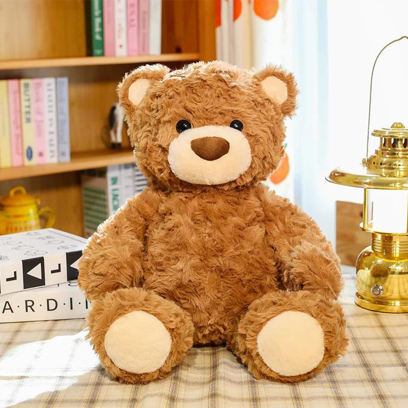 

1 шт. Плюшевые игрушки в виде плюшевого мишки, большие мягкие плюшевые животные, куклы-мишки, пушистые мультяшные мягкие мишки, игрушка, милые подарки на день рождения для девочки, мальчика коричневый