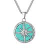 Adjustable Stainless Steel Compass Charm Necklace Men Spiritual Jewelry Chain Necklace for Birthday Valentines Day