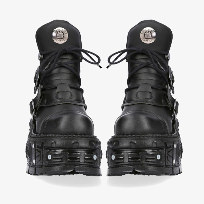 Fashion Brand Fashion Women's Platform Couple Ankle Boots men Retro Punk Style High Heels Metal Decoration Design Y2k Gothic Shoes