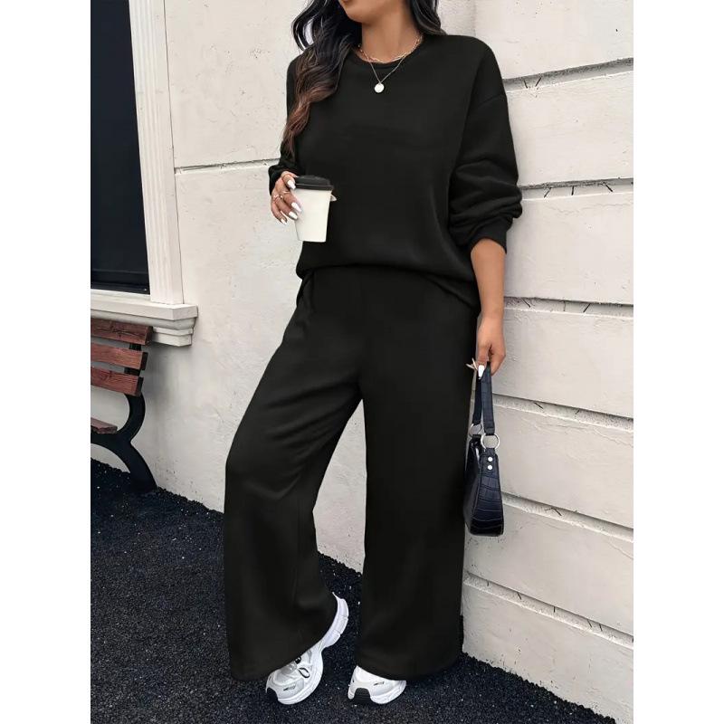 S-2XL (No Drawstring) Xiyin Cross-border Trendy Plus Size Women s Hoodie & Leggings Set XL чёрный