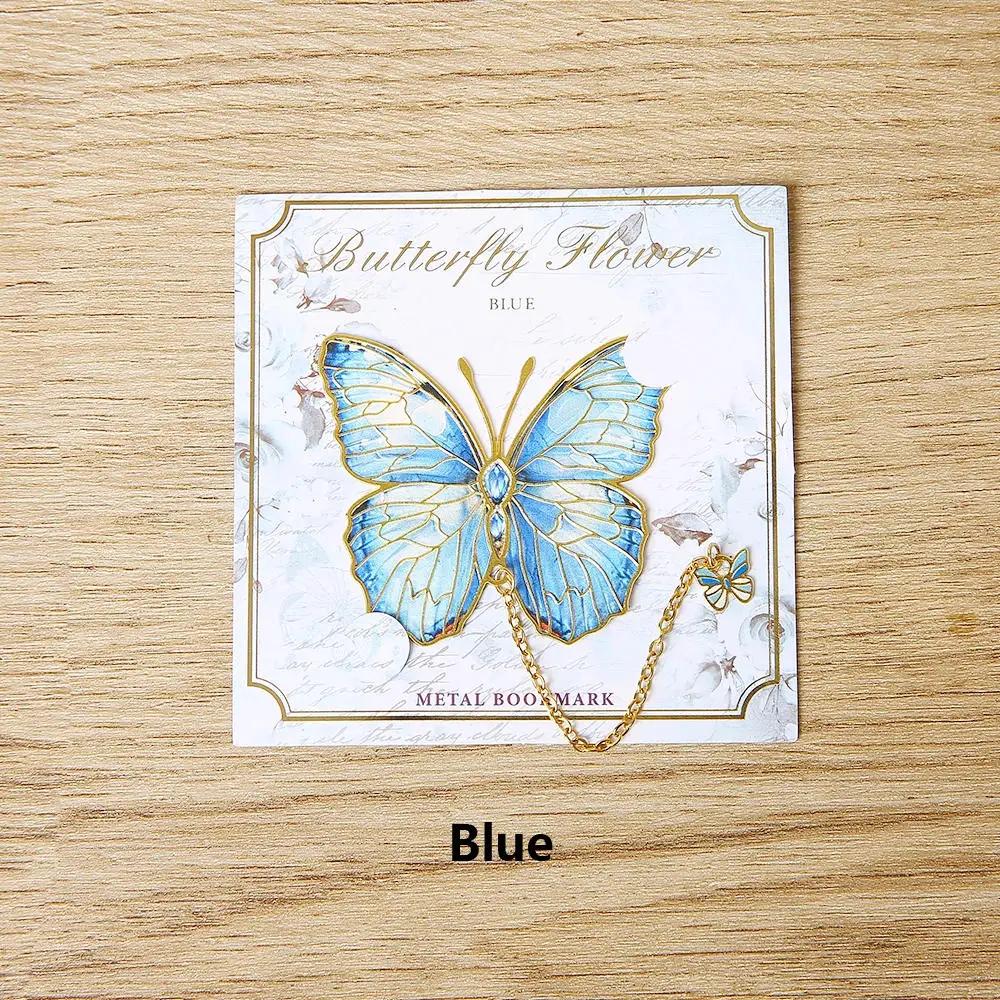 Aesthetic Stationery Metal Bookmark Hollow Flower Painting Bookmarks Student Reading Book Clip Book Accessories Teacher Gift