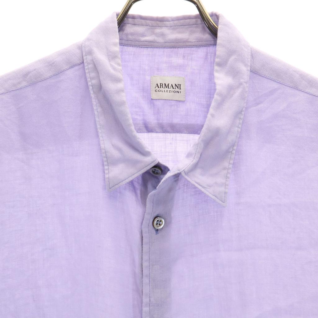 Armani Collezioni Linen Short Sleeve Shirt XL Blue Men's Used