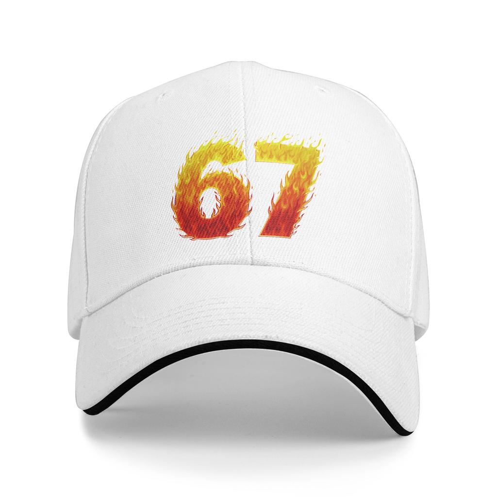 Summer Casual Baseball Cap 67 Flames Funny Six Seven Gen Alpha Meme Slang Outdoor Gym Hip Hop Hats For Men Adult Baseball Caps