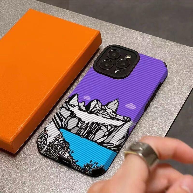 Handyhülle für iPhone 14 Plus 13 Pro Max 11 12, stoßfeste Stoßstangen-Shell-Abdeckung für iPhone Xr Xs Max X 7 8 Plus Se2020 6s Berg