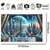 Futuristic Space Cityscape Wall Tapestry For Innovative Home Decor, Featuring A Stunning View Of A High-Tech Metropolis