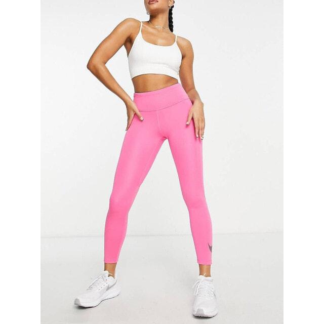 

Розовые леггинсы размером 7/8 с логотипом Nike Running Swoosh