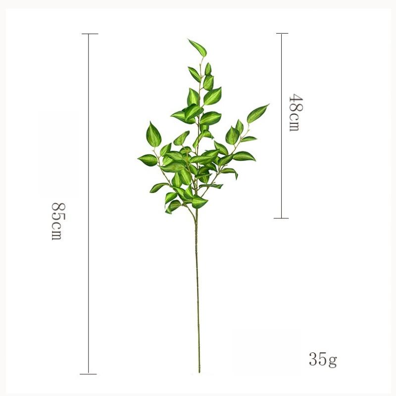 6pcs Simulation Plants Silk Eyebrows Leaves Bedroom Decoration Artificial Plant Green Eyebrow Leaf Branch Hotel Decorative