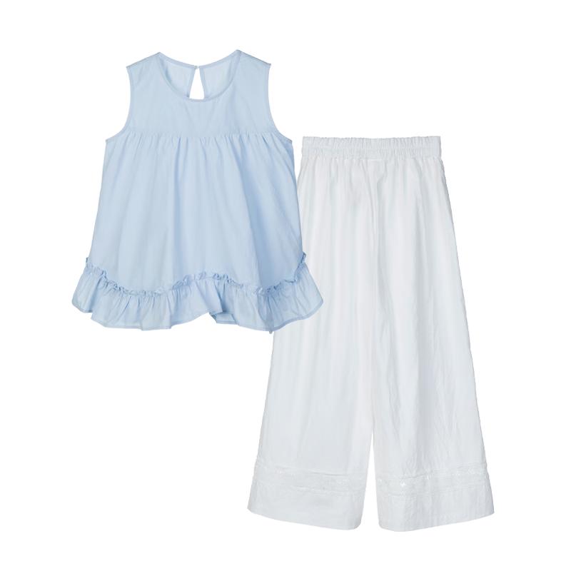 FULUOMI Girls  Sweet Sleeveless Top & Pants Summer Set 130